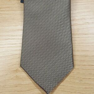 ALFANI Mens Neck Tie Tan Geo Micro Weave Classic Pointed